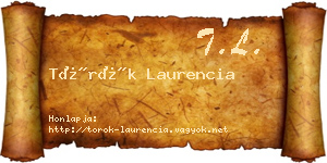 Török Laurencia névjegykártya